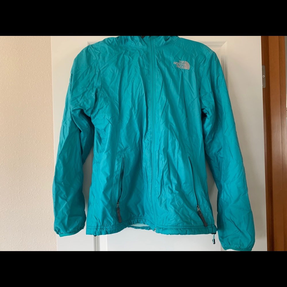 Teal North Face Jacket with fleece inside